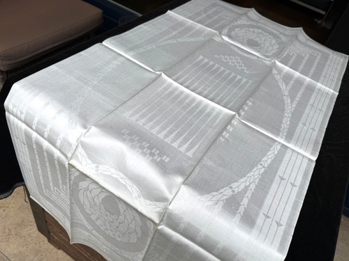 Art deco seiden leinendamast - art,