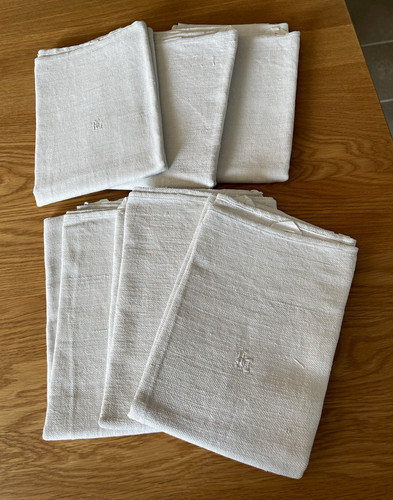Leinenhandtücher weiß - 6x,